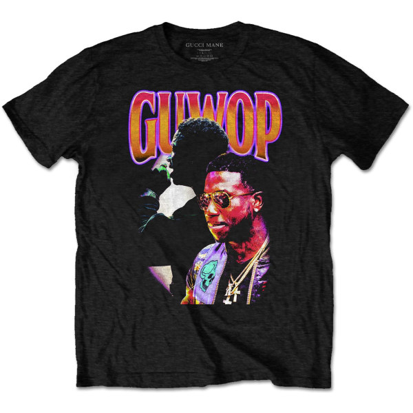 Gucci Mane Unisex Vuxen GUWOP Collage bomull T-shirt XXL Svart Black XXL