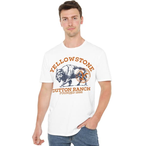Yellowstone Herr Dutton Ranch Buffalo T-shirt 3XL Vit White 3XL