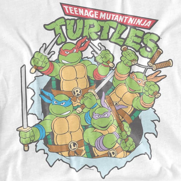 TMNT Dam/Dam Retro Group T-shirt XL Vit White XL