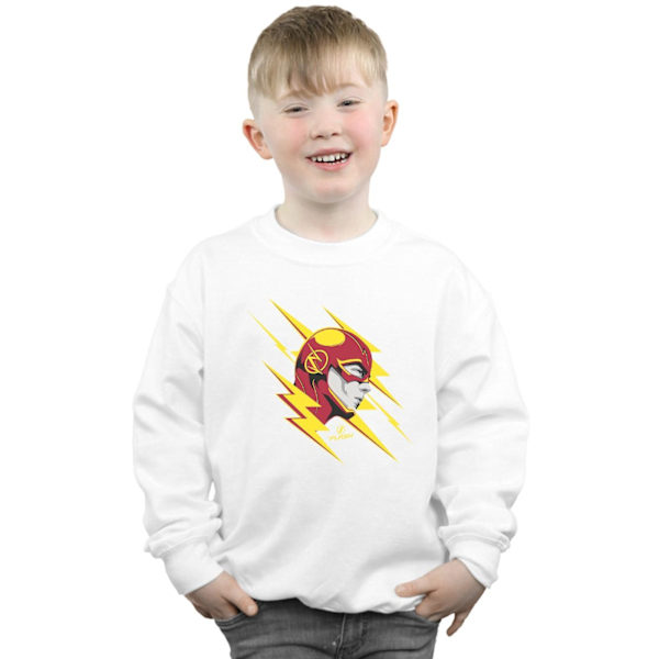 DC Comics Boys The Flash Lightning Portrait Sweatshirt 5-6 år White 5-6 Years