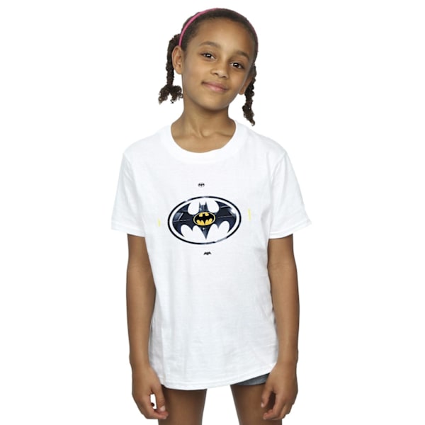 DC Comics Girls The Flash Batman Metal Logo Bomull T-shirt 5-6 White 5-6 Years