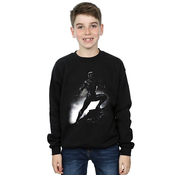 Marvel Boys Black Panther Stående Pose Sweatshirt 12-13 År Black 12-13 Years