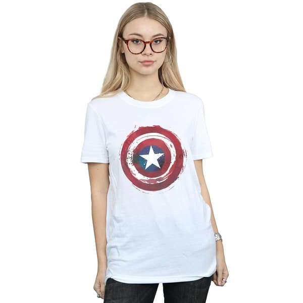 Marvel Dam/Dam Captain America Splatter Shield Bomull Boy Black S