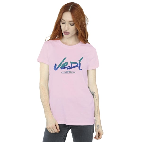 Star Wars Dam/Damer Obi-Wan Kenobi Jedi Målad Font Bomull Baby Pink M