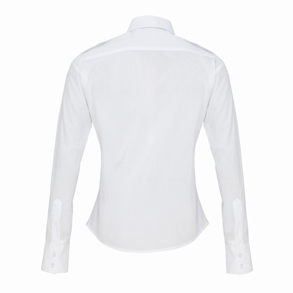 Premier Dam/Dam långärmad pilotskjorta 12 UK Vit White 12 UK