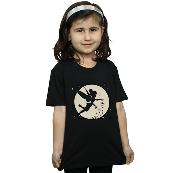 Tinkerbell flickor måne bomull crop t-shirt 5-6 år svart Black 5-6 Years