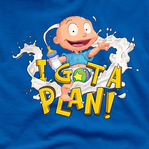 Rugrats Herr Tommy Pickles Har En Plan T-Shirt för Män 4XL Royalblå Royal Blue 4XL