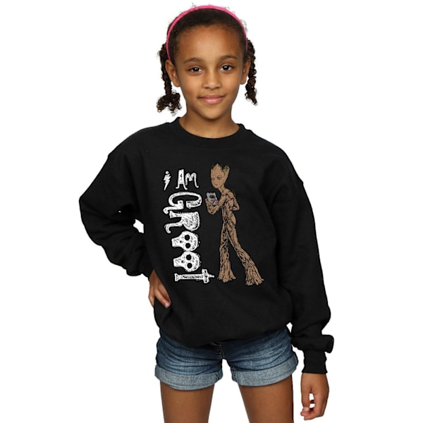 Avengers Infinity War Girls I Am Teenage Groot Sweatshirt 12-13 Black 12-13 Years