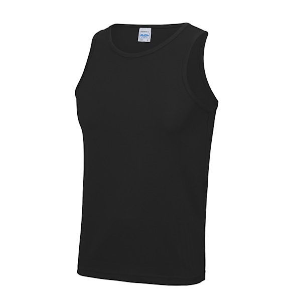 AWDis Just Cool Mens Sports Gym Plain Tank / Vest Top L Jet Bla Jet Black L