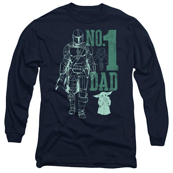 Star Wars: The Mandalorian Unisex Vuxen No. 1 Dad Mando T-Shirt Navy S