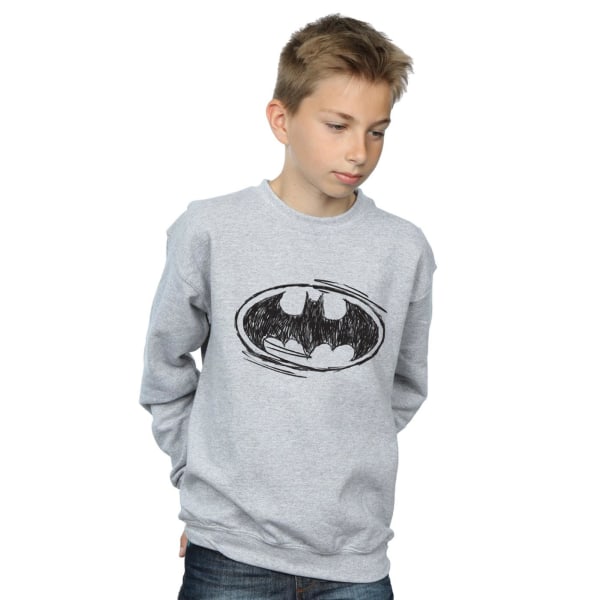 Batman Boys Sketch Logo Sweatshirt 9-11 Years Sports Grey Sports Grey 9-11 Years