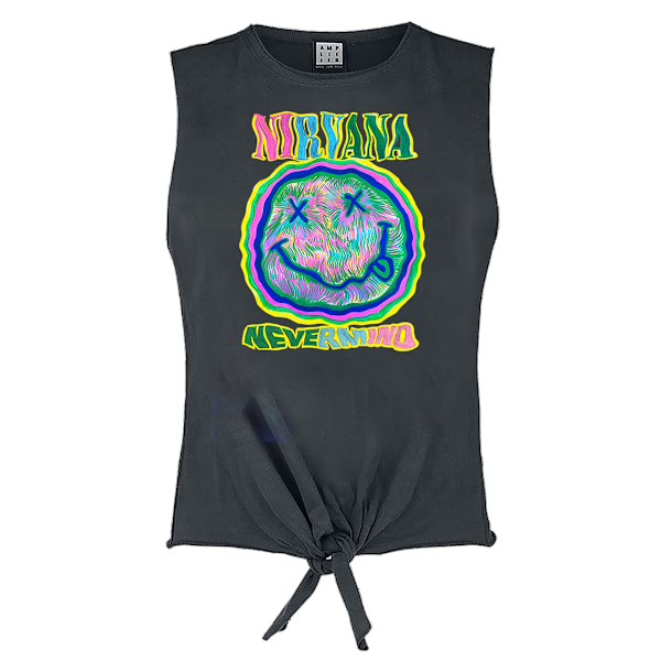 Amplified Dam/Kvinna Scribble Nirvana Tanktop utan ärmar Storlek M Charcoal M