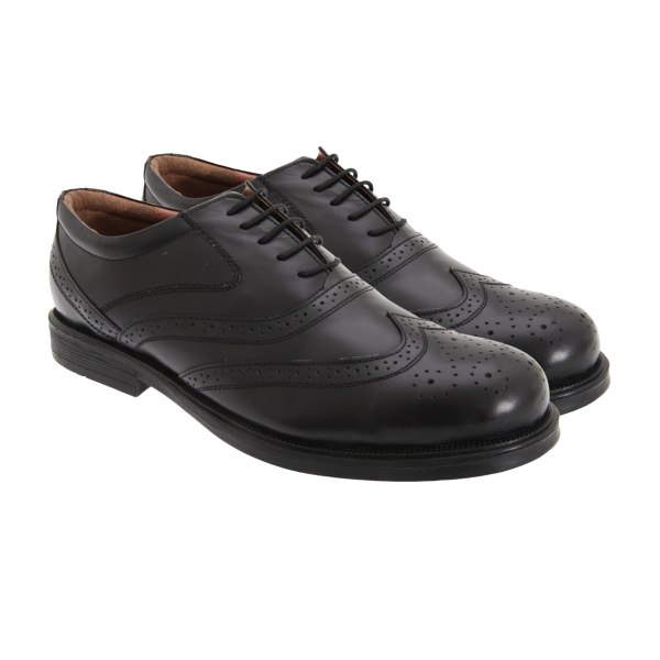 Scimitar Mens Wing Cap Brogue Oxford Shoes 6 UK Black Black 6 UK