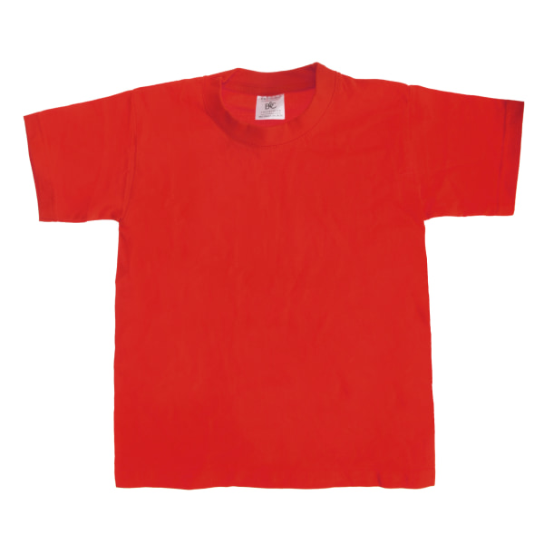 B&C Kids/Childrens Exact 190 kortärmad T-shirt (paket med 2) Red 12-14