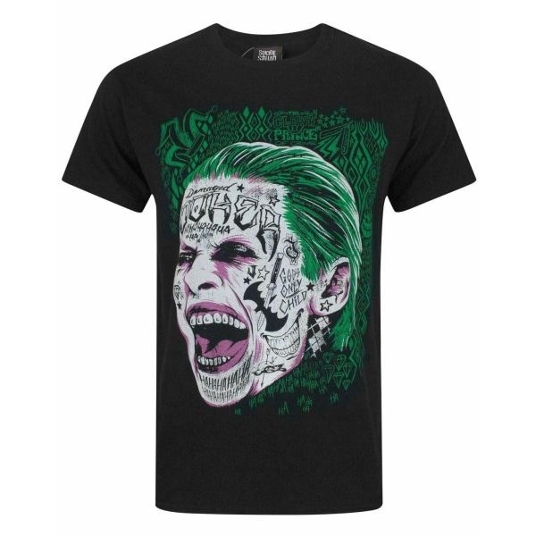 Suicide Squad Herr The Joker Face T-shirt XL Svart Black XL