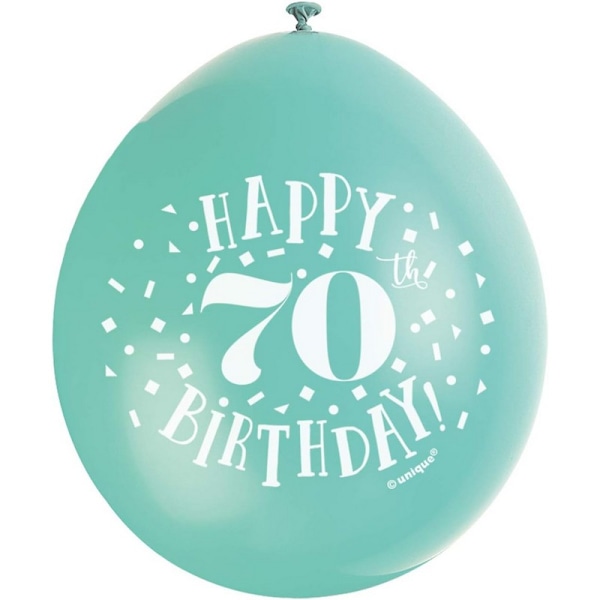 Unika party latex 70-årsballonger (10-pack) En storlek flerfärgad Multicoloured One Size