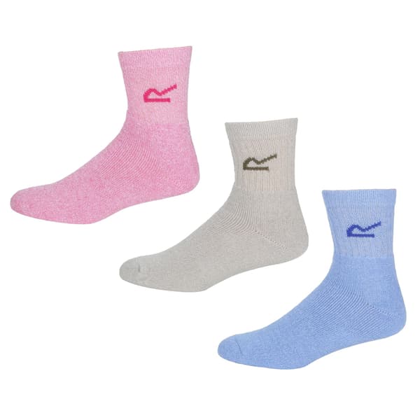 Regatta Great Outdoors Dam/Dam Marl Effekt Strumpor (3-pack) Bright Blush Marl One Size