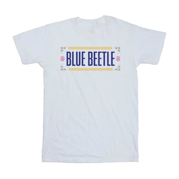 Blue Beetle Herr Mönstrad Bomullslogotyp T-shirt XL Vit White XL
