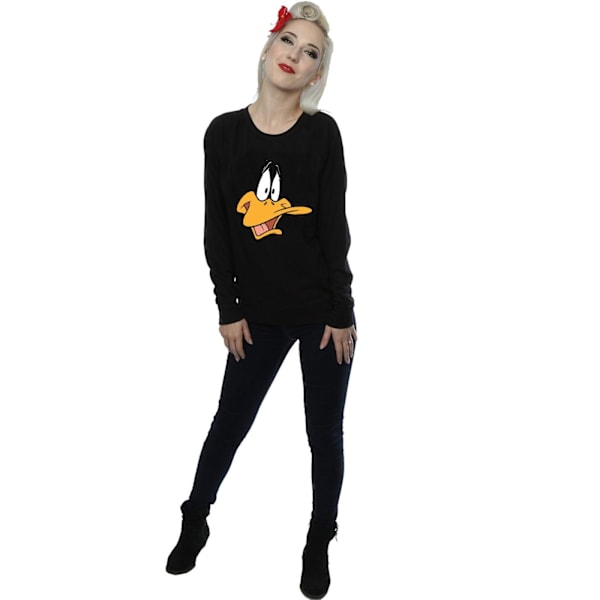 Looney Tunes Dam/Dam Daffy Duck Ansikte Sweatshirt M Svart Black M