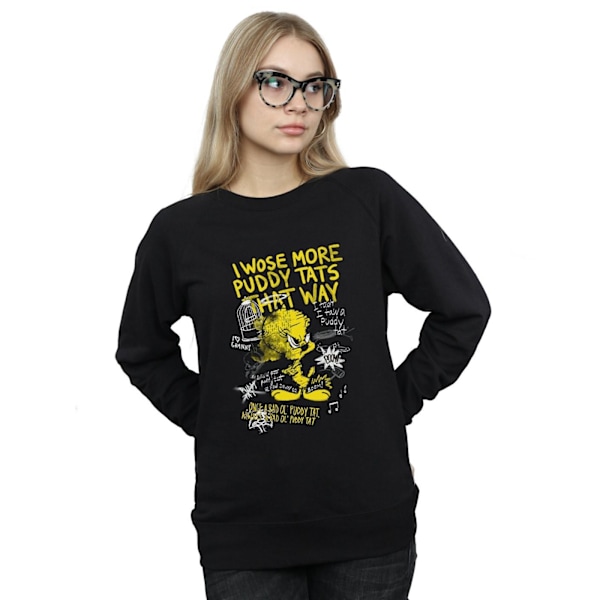 Looney Tunes Dam/Damer Tweety Pie More Puddy Tats Sweatshirt Black XL