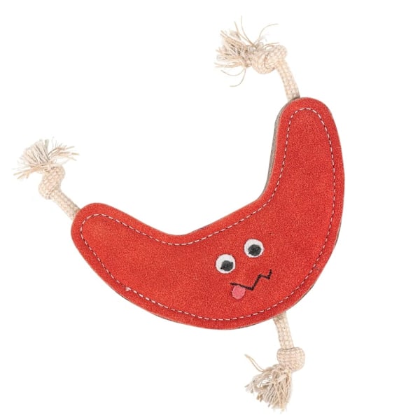 Benji & Flo Crazy Faces Bounce Back Boomerang Suede Rep Dog Leksak Red/Beige One Size