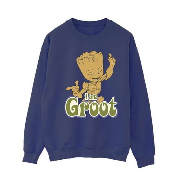 Guardians Of The Galaxy Dam/Kvinnor Groot Dansande Sweatshirt Navy Blue S