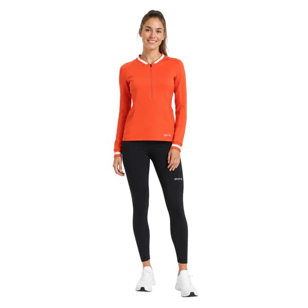 Skins Dam/Kvinnor Quarter Zip Underställströja 8 UK Röd Red 8 UK