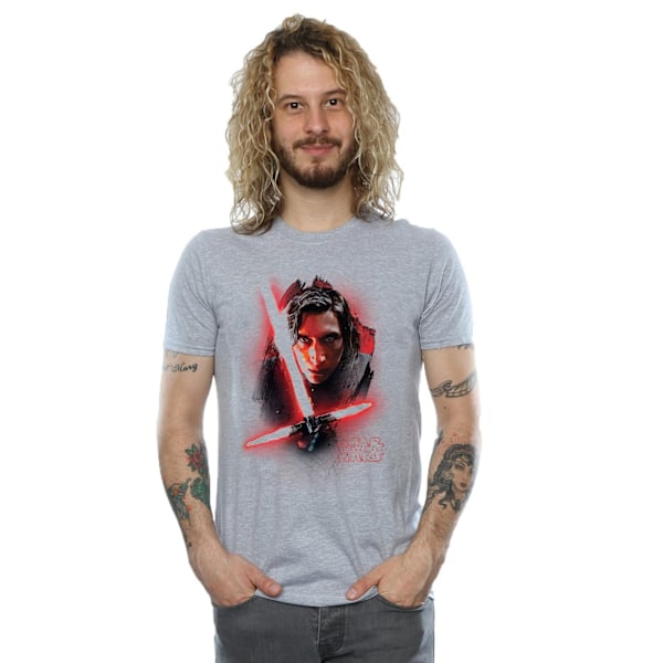 Star Wars: The Last Jedi Herr Kylo Ren Borstad Bomull T-shirt L Sports Grey L