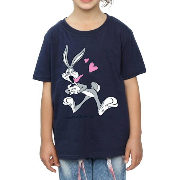 Looney Tunes Girls Bugs Bunny In Love Bomull T-shirt 5-6 år Navy Blue 5-6 Years