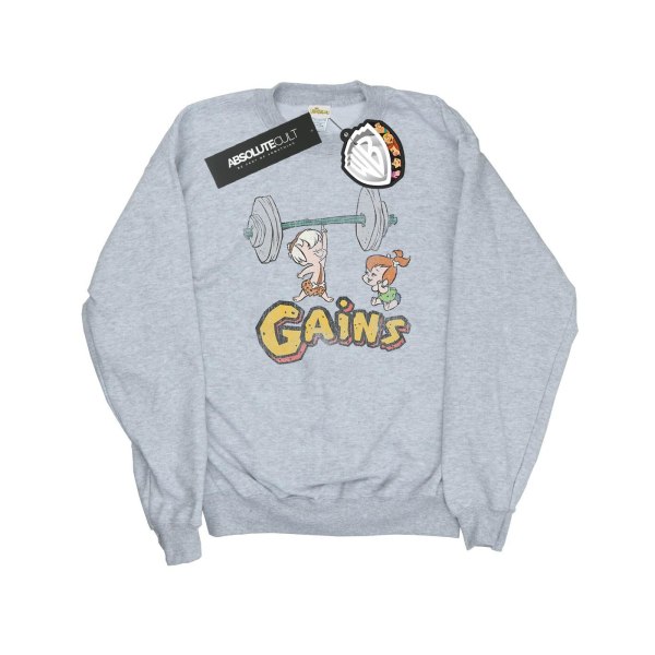 The Flintstones Mens Bam Bam Gains Distressed Sweatshirt M Spor Sports Grey M