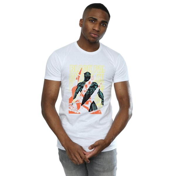 Marvel Mens Avengers Black Panther Collage T-Shirt L Vit White L