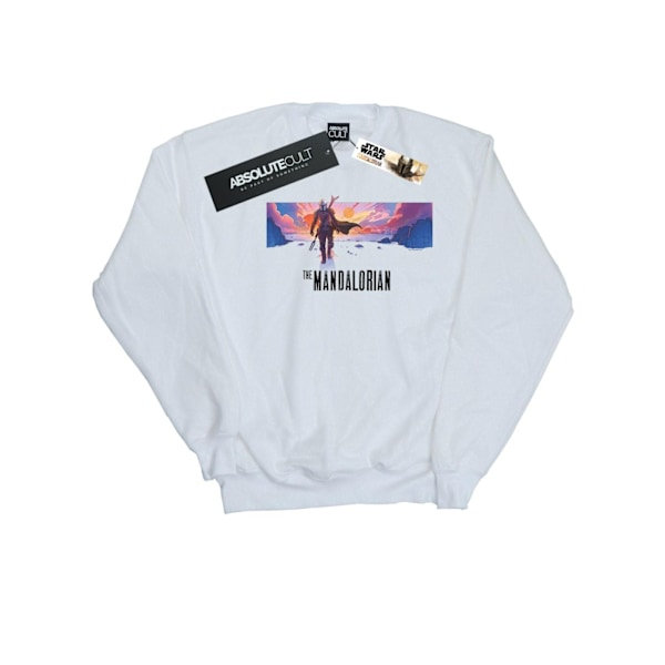 Star Wars Boys The Mandalorian Landscape Sweatshirt 9-11 år White 9-11 Years