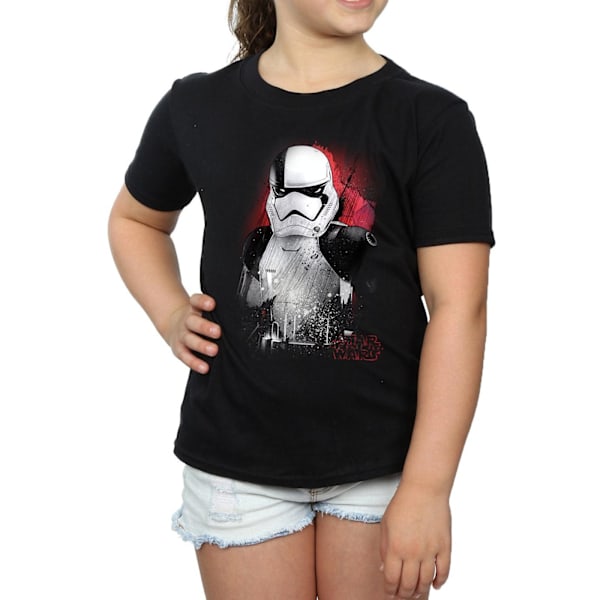 Star Wars Girls The Last Jedi Stormtrooper Borstad Bomull T-shirt Black 5-6 Years