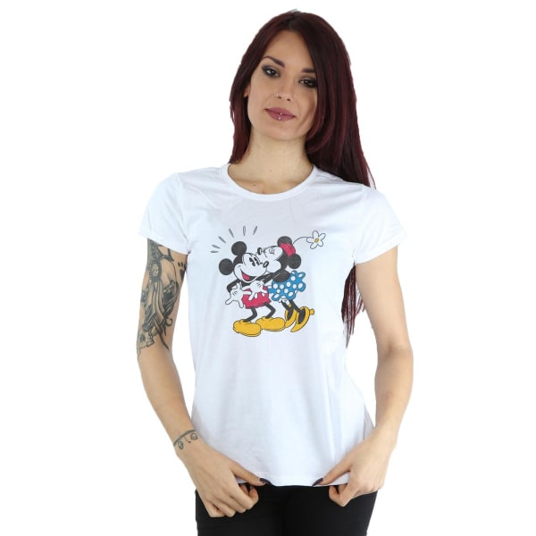 Disney Mickey och Minnie Kiss T-shirt i bomull M Wh White M
