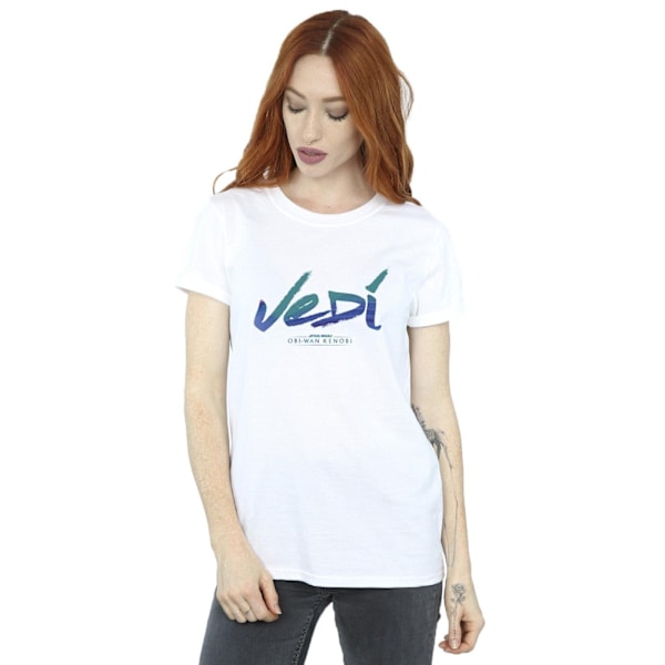 Star Wars Dam/Damer Obi-Wan Kenobi Jedi Målad Font Bomull White M