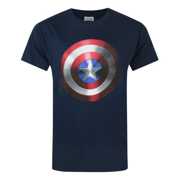 Captain America Mens Movie Shield T-Shirt S Blå Blue S