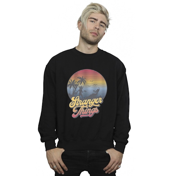 Netflix Mens Stranger Things LA Gradient Sweatshirt 4XL Svart Black 4XL