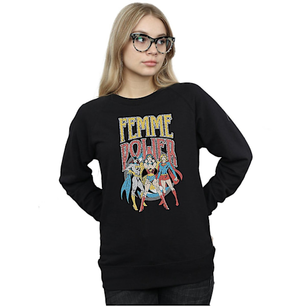 DC Comics Dam/Kvinnor Femme Power Wonder Woman Sweatshirt L B Black L