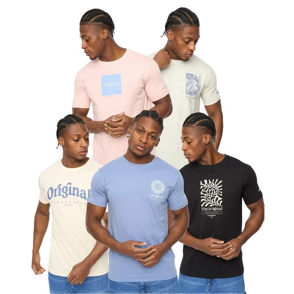 Crosshatch Tranplex T-shirt för män (5-pack) L Flerfärgad Multicoloured L