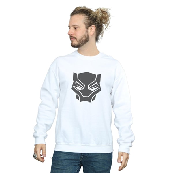 Marvel Herr Svart Panter Svart På Svart Sweatshirt L Vit White L