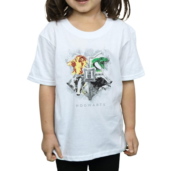 Harry Potter T-shirt med Hogwarts-vapen för flickor, 9-11 år White 9-11 Years