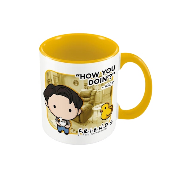 Friends How You Doin? Chibi Joey Mugg En Storlek Vit/Gul White/Yellow One Size