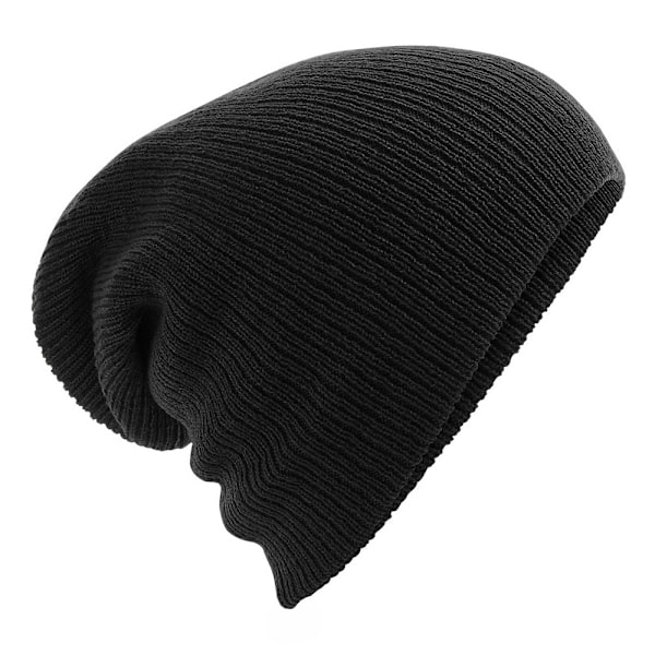 Beechfield Unisex Heavy Gauge Slouch Beanie One Size Svart Black One Size