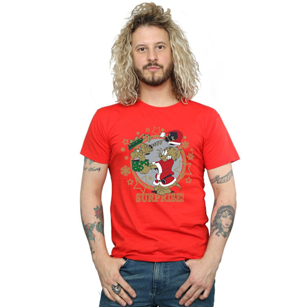 Tom And Jerry Julöverraskning T-shirt 3XL Röd Red 3XL