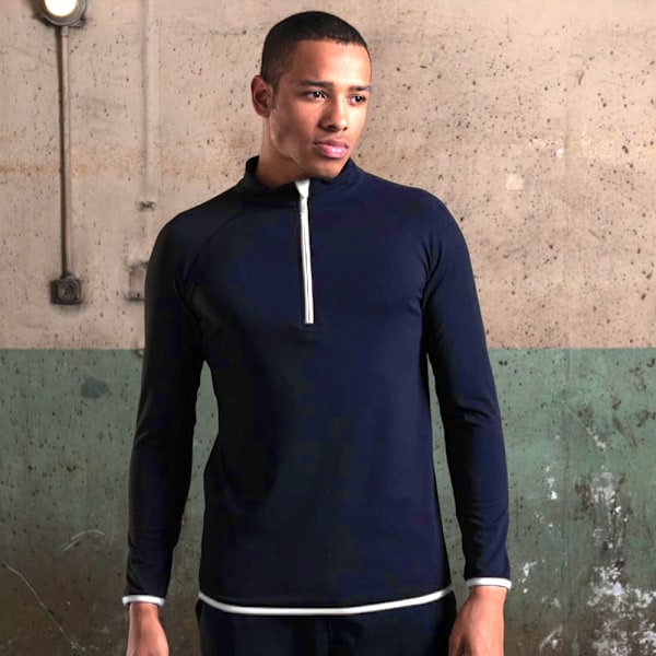 AWDis Just Cool Herr Halv Zip Sweatshirt M French Navy/ Arctic French Navy/ Arctic White M