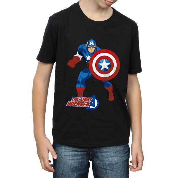 Captain America Boys The First Avenger T-shirt 5-6 år Svart Black 5-6 Years