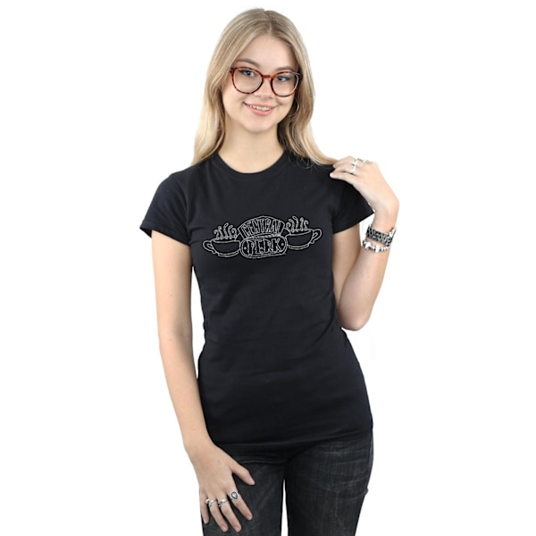 Friends Dam/Kvinnor Central Perk Outline Bomull T-shirt L Bla Black L