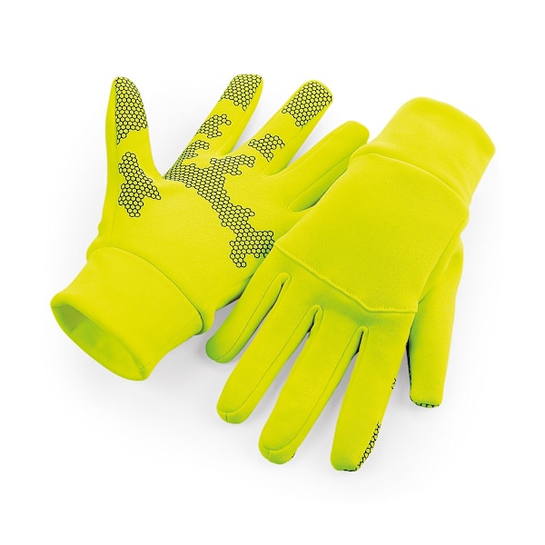 Beechfield Unisex Adult Sports Tech Softshell Handskar L-XL Fluor Fluorescent Yellow L-XL