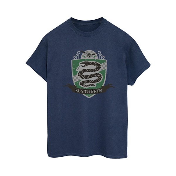 Harry Potter Dam/Kvinnor Slytherin Bröst Badge Bomull Boyfrie Navy Blue L