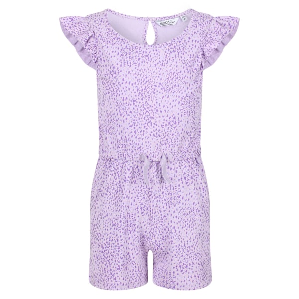 Regatta Barn/Barn Dasie Animal Print Volang Playsuit 7-8 År Pastel Lilac 7-8 Years